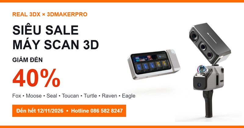 SIÊU SALE MÁY SCAN 3D 3DMAKERPRO – GIẢM ĐẾN 40% TẠI REAL 3DX