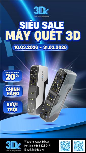 ĐẶT CỌC ĐẦU NĂM SĂN MÁY SCAN KHỦNG CÙNG REAL 3DX